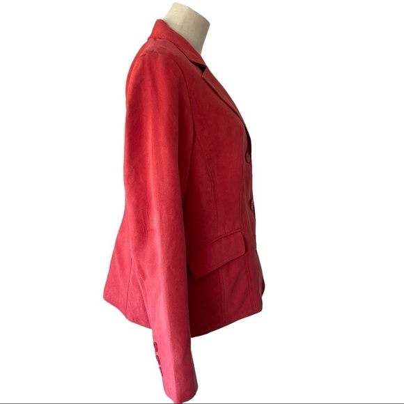Northern Reflections red button up SOFT suede like blazer jacket - Picture 5 of 13